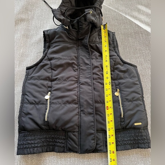 Calvin Klein Full Zip Puffer Vest detachable hood cell phone & secret pocket Sm - Picture 13 of 15